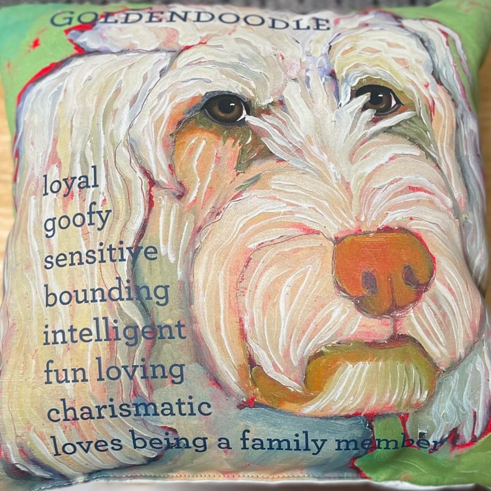 Golden doodle, throw pillow